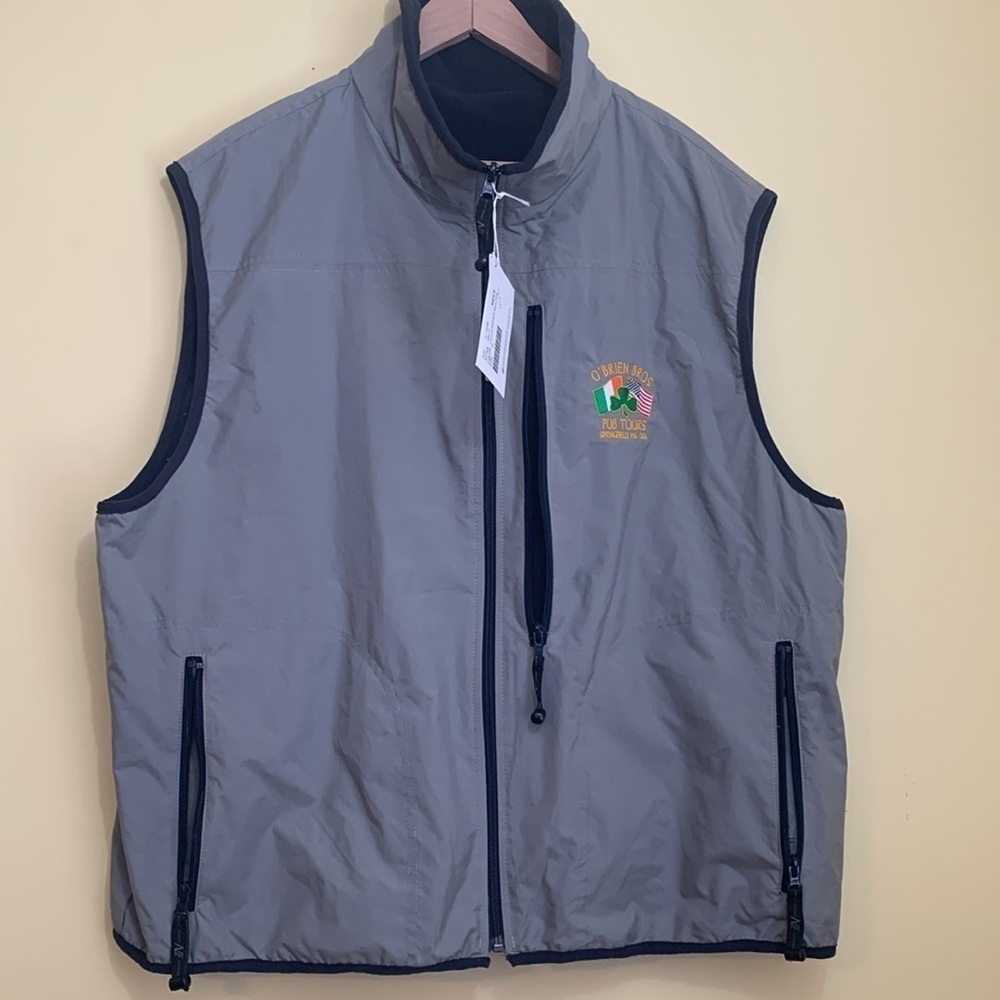 North End NWT Fleece Nylon Reversible O’Brien Bros Pub Tours Ezem Zipper Vest XL - Picture 6 of 17